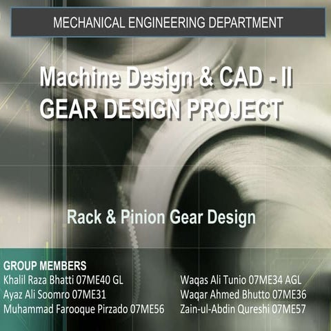 Rack and pinion gear design project.