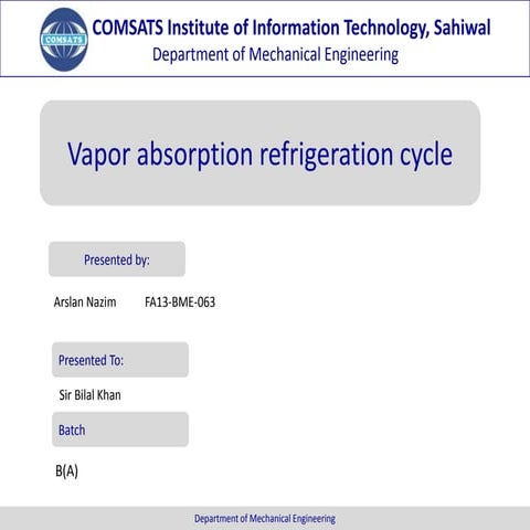 vapor absorption system