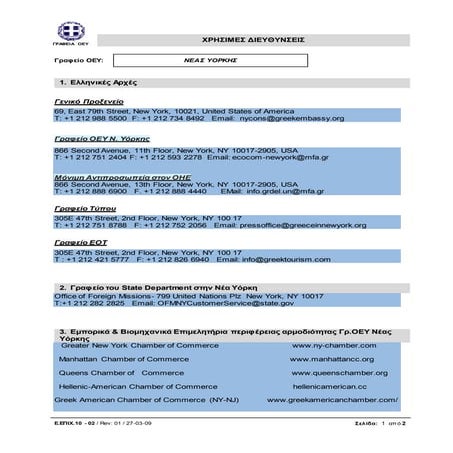 Χρήσιμες Διευθύνσεις Νέας Υόρκης