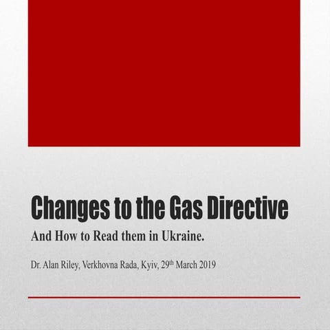Changes to the Gas Directive