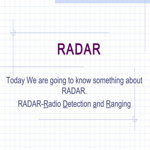 Radar Basic Introduction