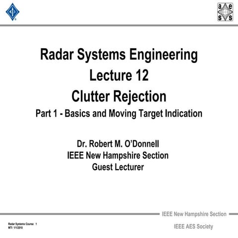 Radar 2009 a 12 clutter rejection   basics and mti