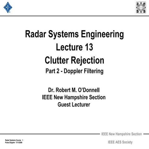 Radar 2009 a 13 clutter rejection   doppler filtering