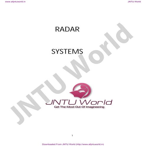 Radar-Systems-Class Notes for ECE students