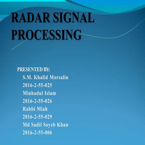 Radar signal process(Radar)