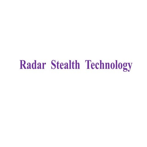 Radar  stealth  technology