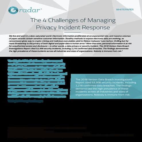 The 4 Challenges of Managing Privacy Incident Response