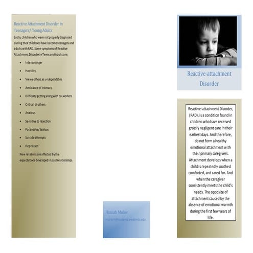 Reactive Attachment Disorder Brochure