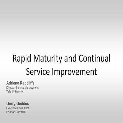 Radcliffe rapid maturity through csi just yale slides