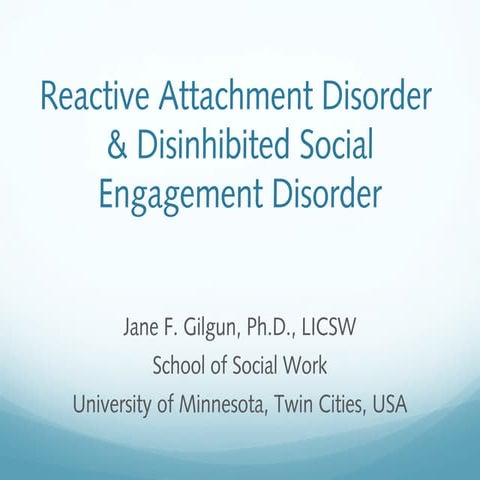 Adult Attachment Disorder presentation
