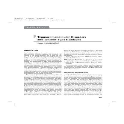 Temporomanbubular Disorders and Headache