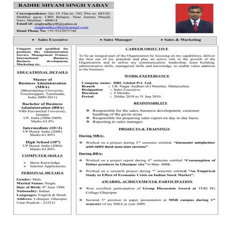 Radhe's resume 