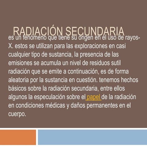 Radiación secundaria