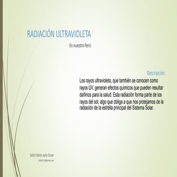 Radiación UV en Perú – UCV CIS G11