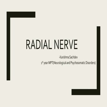 Radial nerve Course, Clinical Implications Assessment and Physiotherapy  Mana...