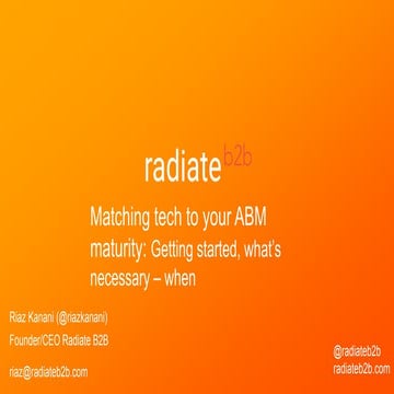 Radiate B2B - Getting started with ABM technology platforms