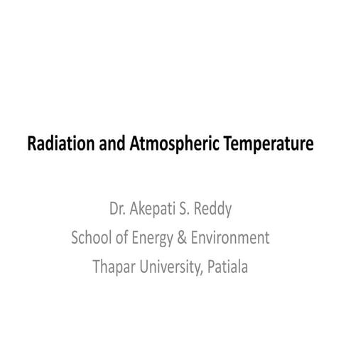 Radiation and atmospheric temperature