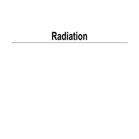 Radiation heat transfer