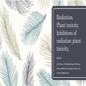 Radiation. Plant Toxicity. Inhibitors of radiation toxicity.