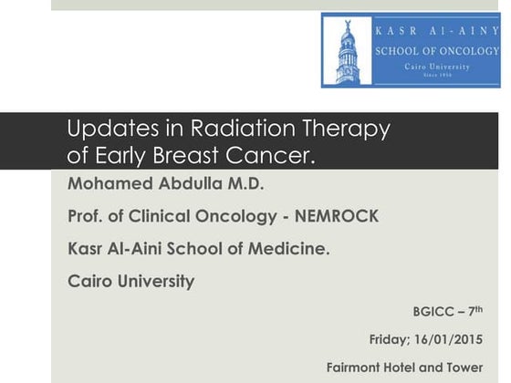 RECENT ADVANCES IN BREAST CANCER RADIOTHERAPY | PPTX