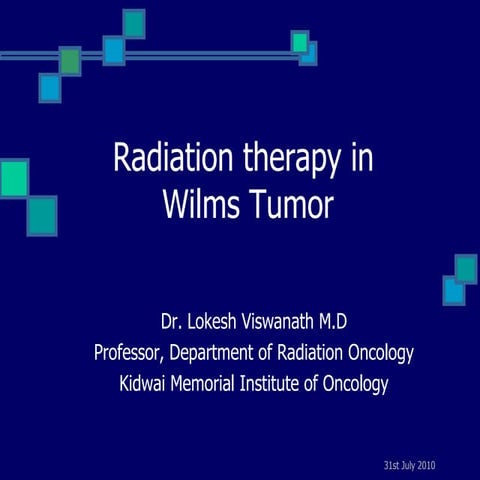 Radiation therapy in wilms tumour