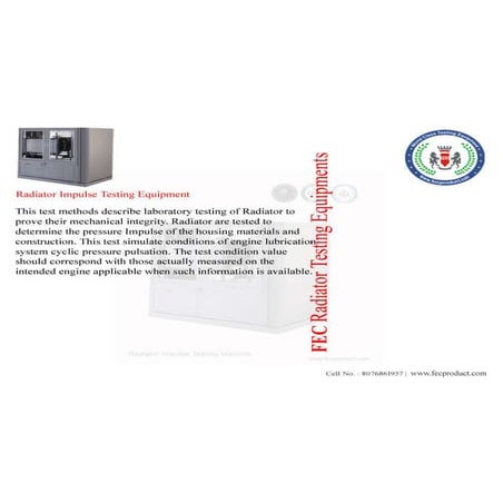 Radiator Impulse Testing Equipment | PDF