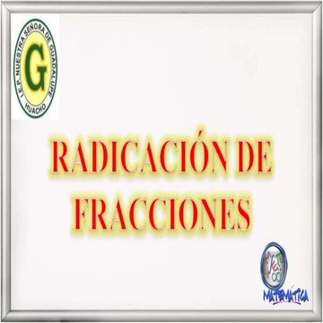 Radicación de fracciones   1º