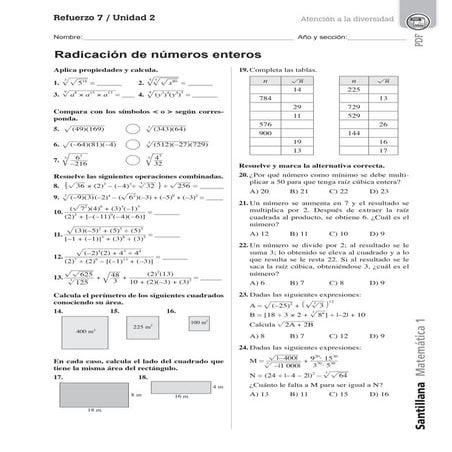 Radicación de números enteros