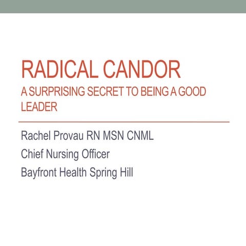 Radical candor  and leadership