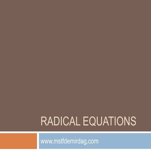 Radical equations