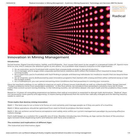 Challenging the Norms - Time Usage Model for Mobile Underground Mining ...