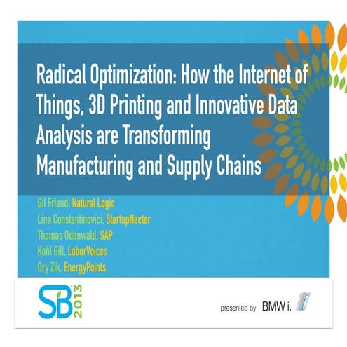 Radical Optimization: How the Internet of Things, 3D Printing and Innovative ...
