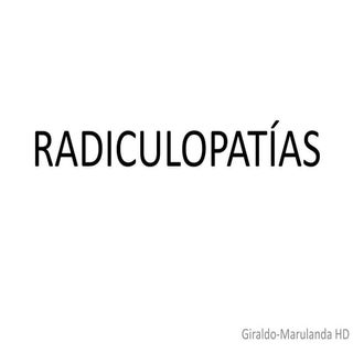 Radiculopatías