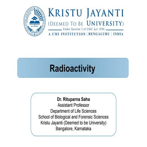 Basic concept and applications of Radioactivity.pptx