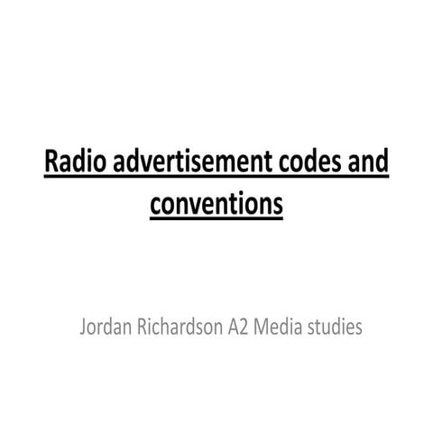 Radio advertisement codes and conventions