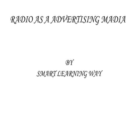 Radio as a advertising madia