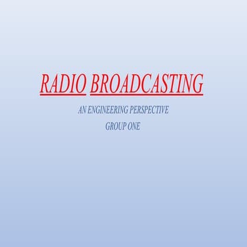RADIO BROADCASTING engineering assignment