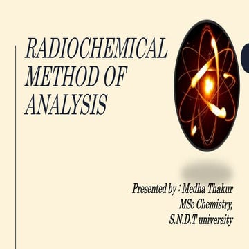 Radio chemical method of analysis 