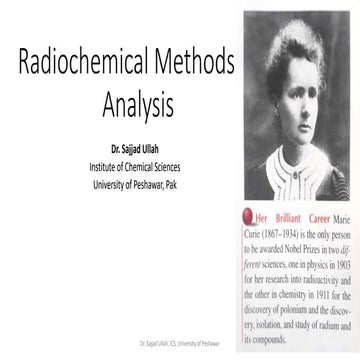 Radiochemical methods of analysis