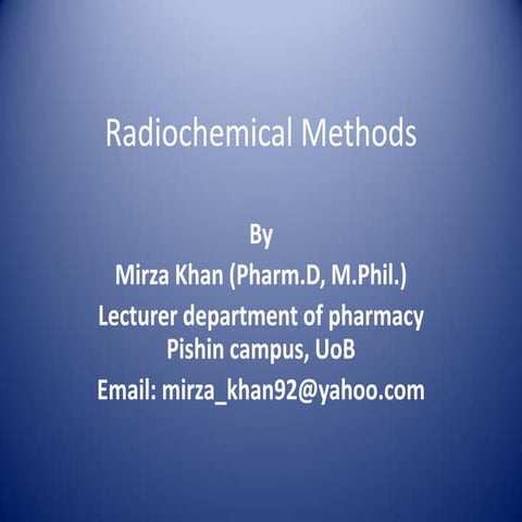 Radiochemical methods