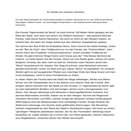 Im Ghetto am schönen Horizont