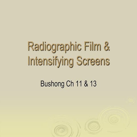 Radiographic film  & intensifying screens w10
