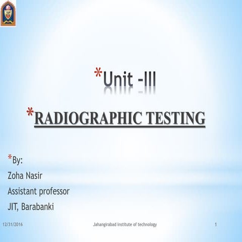Radiographic testing
