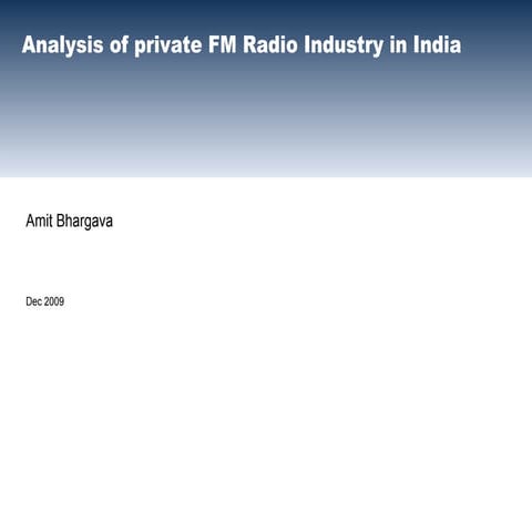 Private FM Radio Industry In India