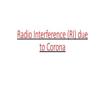 Understanding Radio Interference from Corona Discharges in High-Voltage ...