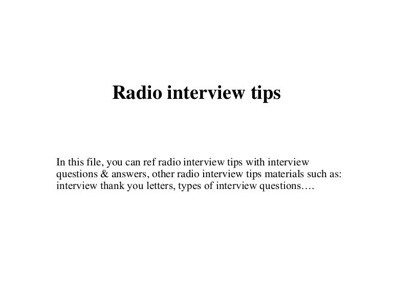 Radio interview tips