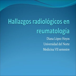 Radiologia en reumatologia