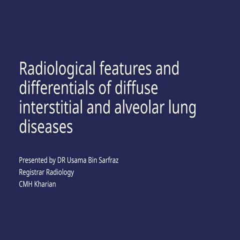 Interstitial lung disease Radiology | PPTX
