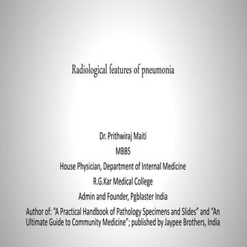 Radiological features of pneumonia