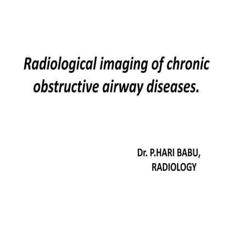 Radiological imaging of copd